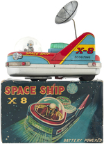 "SPACE SHIP X8" BOXED BATTERY-OPERATED TOY (FIRST VERSION).