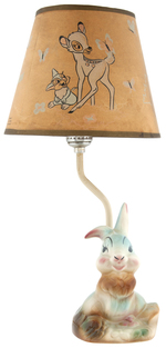 THUMPER FIGURAL CERAMIC LAMP WITH ORIGINAL SHADE.