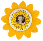 “LANDON” CLASSIC 1.25” PORTRAIT BUTTON WITH YELLOW FELT ACCENT.