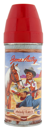 "GENE AUTRY" UNUSED BOXED METAL LUNCHBOX & THERMOS.