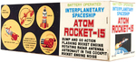 "ATOM ROCKET-15 INTERPLANETARY SPACESHIP" BOXED BATTERY-OPERATED TOY.