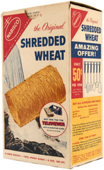 NABISCO "SHREDDED WHEAT" CEREAL BOX WITH "RIN TIN TIN TELEVIEWER" PREMIUM.