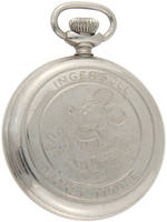 "MICKEY MOUSE INGERSOLL POCKET WATCH" BOXED FIRST VERSION WITH FOB.