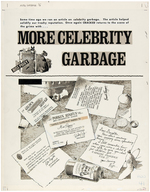 "CRACKED - MORE CELEBRITY GARBAGE" MAGAZINE STORY ORIGINAL ART.