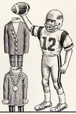 "CRACKED - BETTER CELEBRITY DOLLS" COMPLETE MAGAZINE STORY ORIGINAL ART FEATURING JOE NAMATH MEGO.