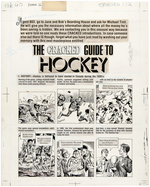 "CRACKED" #132 COMPLETE "THE CRACKED GUIDE TO HOCKEY" MAGAZINE STORY ORIGINAL ART.