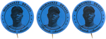 "HANK AARON MILWAUKEE BRAVES" TRIO OF SCARCE 1950s STADIUM BUTTONS.