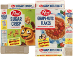 POST CEREAL BOX PAIR WITH "MIGHTY MOUSE MAGIC MYSTERY PICTURE" OFFER & PREMIUMS.