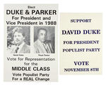 DAVID DUKE/POPULIST PARTY (3) PLUS AMERICAN PARTY SMALL POSTERS.