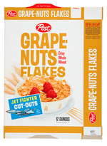 POST "GRAPE-NUT FLAKES" CEREAL BOX FLAT PAIR WITH "3-DIMENSIONAL JET FIGHTER" CUT-OUTS.