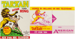 "TARZAN ACTION FLICKER RING" VENDING DISPLAY CARD & SHIPPING LABEL.