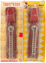 TOOTSIETOY B MACK/L MACK FIRE LADDER TRUCK CARDED PAIR.