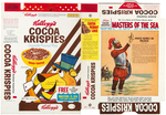 KELLOGG'S "COCOA KRISPIES" FILE COPY CEREAL BOX FLAT WITH "MASTERS OF THE SEA" OFFER.