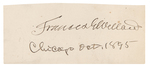 "FRANCES WILLARD" CUT SIGNATURE DATED 1895.