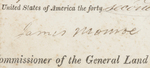 JAMES MONROE SIGNED LAND GRANT FROM APRIL OF 1818.