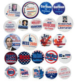 LIBERTARIAN PARTY PRESIDENTIAL CANDIDATES BUTTON COLLECTION 1992 THROUGH 2000.