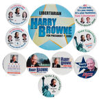 LIBERTARIAN PARTY PRESIDENTIAL CANDIDATES BUTTON COLLECTION 1992 THROUGH 2000.