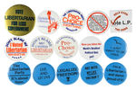 LIBERTARIAN PARTY LARGE COLLECTION OF SLOGAN BUTTONS.