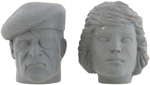 RAMBO SERIES ONE K.A.T. AND GRIPPER 2 UP PROTOTYPE RESIN HEAD PAIR