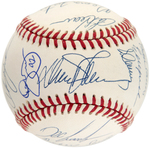 1986 WORLD SERIES CHAMPS NEW YORK METS TEAM-SIGNED BASEBALL.