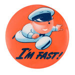 GAS JOCKEY'S MINUTEMAN LOGO BUTTON FOR UNION 76 GASOLINE.