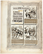 JACK DAVIS COMPLETE JFK CARTOON ORIGINAL ART.