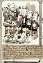 JACK DAVIS COMPLETE JFK CARTOON ORIGINAL ART.