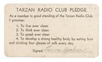 "THE TARZAN RADIO CLUB" LETTER & MEMBERSHIP CARD.