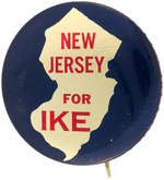 RARE "NEW JERSEY FOR IKE" BUTTON KEY TO THE 48 STATES SET.