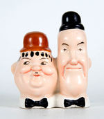 LAUREL & HARDY GLAZED CERAMIC PLANTER.