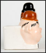 LAUREL & HARDY GLAZED CERAMIC PLANTER.