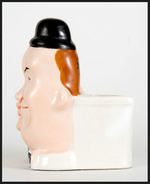 LAUREL & HARDY GLAZED CERAMIC PLANTER.