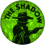 "THE SHADOW" SECRET SOCIETY 'MAGIC' GLOW-IN-THE-DARK MEMBER'S BUTTON & CARD.