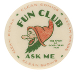 DC COMICS EARLY & RARE "FUN CLUB" COMIC BOOK PREMIUM BUTTON.