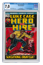 "HERO FOR HIRE" #1 JUNE 1972 CGC 7.0 V/VF (FIRST LUKE CAGE).