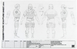 G.I. JOE ORIGINAL ART 1994 FIGURE SCULPTURE SHEET FOR "LIFELINE" FIGURE.