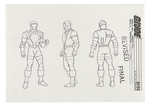 G.I. JOE "B.A.T. II" LENTICULAR CHEST STICKER ORIGINAL ART AND SCULPTING INPUT ORIGINAL ART.