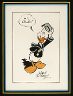 AL TALIAFERRO FRAMED DONALD DUCK ORIGINAL ART.