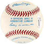 TED WILLIAMS SINGLE-SIGNED BASEBALL.