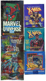 MARVEL COMICS TRADING CARDS FACTORY SEALED FULL DISPLAY BOXES.