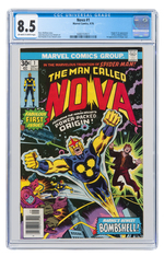 NOVA #1 CGC GRADED AND #2-21, 23-25 RAW NEAR COMPLETE RUN.