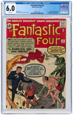 "FANTASTIC FOUR" #6 SEPTEMBER 1962 CGC 6.0 FINE.