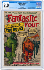 "FANTASTIC FOUR" #12 MARCH 1963 CGC 3.0 GOOD/VG.