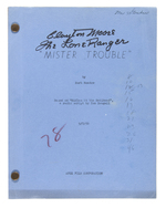 FRAN STRIKER'S PERSONAL LONE RANGER SCRIPT SIGNED BY CLAYTON MOORE.