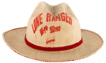 "THE LONE RANGER RIDES AGAIN" MOVIE SERIAL TITLE CARD & PREMIUM COWBOY HAT.