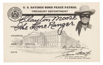 LONE RANGER PEACE PATROL LOT INCLUDING CLAYTON MOORE SIGNED MEMBERSHIP CARD.