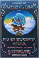 THE GRATEFUL DEAD & BLUES BROTHERS NEW YEARS EVE 1978 CONCERT POSTER SIGNED BY MOUSE & KELLEY.