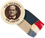 RARE "FOR PRESIDENT WM. J. BRYAN" UNLISTED IN THIS 1.75" SIZE IN HAKE.