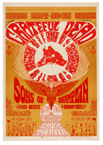 STRAIGHT THEATER CONCERT POSTER FEATURING THE GRATEFUL DEAD.