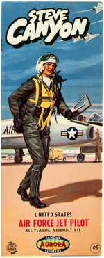 AURORA "STEVE CANYON - UNITED STATES AIR FORCE JET PILOT" BOXED MODEL KIT.